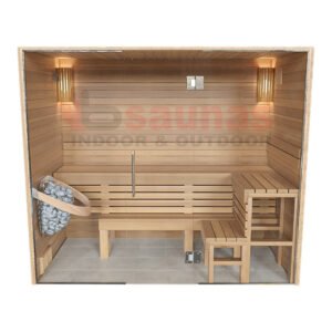 Premium grade Clear red western cedar walls, ceiling & benches.1×4 11/16 T&G cedar lining for walls & ceiling.2×4 cedar for benches.