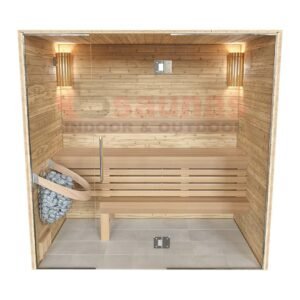 Premium grade Knotty red western cedar walls & ceiling, clear cedar benches.1×4 11/16 T&G cedar lining for walls & ceiling.2×4 cedar for benches.