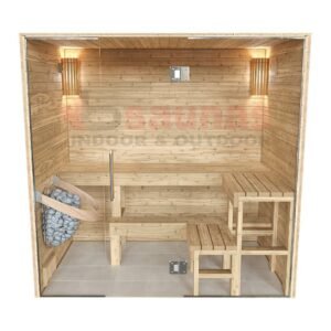 Premium grade Knotty red western cedar walls, ceiling & benches.1×4 11/16 T&G cedar lining for walls & ceiling.2×4 cedar for benches.