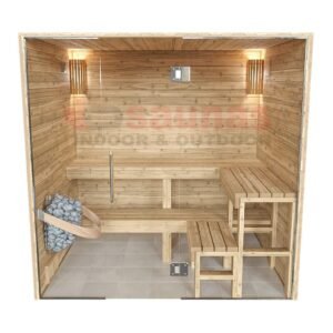 Premium grade Knotty red western cedar walls, ceiling & benches.1×4 11/16 T&G cedar lining for walls & ceiling.2×4 cedar for benches.