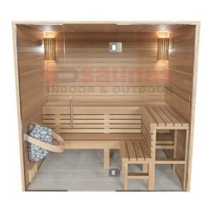 Premium grade Clear red western cedar walls, ceiling & benches.1×4 11/16 T&G cedar lining for walls & ceiling.2×4 cedar for benches.