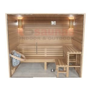 Premium grade Clear red western cedar walls, ceiling & benches.1×4 11/16 T&G cedar lining for walls & ceiling.2×4 cedar for benches.