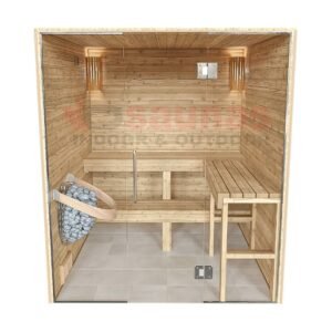 Premium grade Knotty red western cedar walls, ceiling & benches.1×4 11/16 T&G cedar lining for walls & ceiling.2×4 cedar for benches.