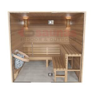 Premium grade Clear red western cedar walls, ceiling & benches.1×4 11/16 T&G cedar lining for walls & ceiling.2×4 cedar for benches.