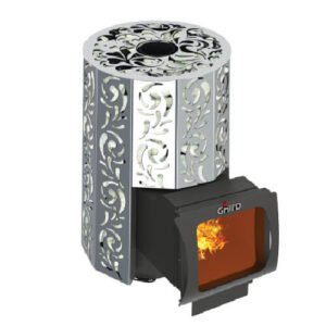 Grill'D Violet Steel Long Window Max with Jade StonesWood-Burning Sauna Heater / Stove