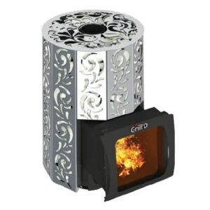 Grill'D Violet Steel Short Window Max with Jade StonesWood-Burning Sauna Heater / Stove