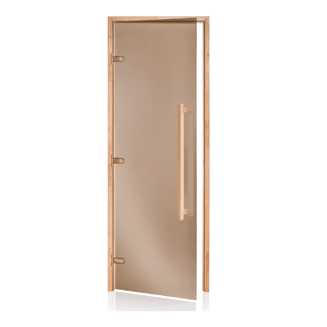Alder Frame Door with Long HandleBronze Glass690x2090mm(27 1/8" x 82 1/4")Left Hand Opening