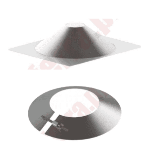 Flat roof flashing for wood-burning sauna heater / stove