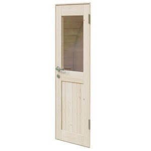 Solid wood door with glass insert